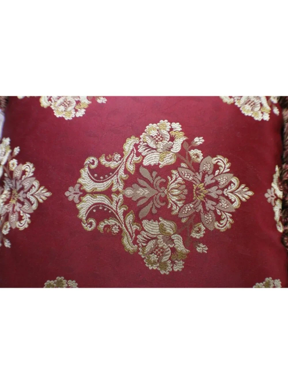 Waterford Charlemont Ruby Red Gold Medallion Throw Pillow Set Embroidered Damask